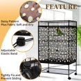 thumbnail image 3 of Bird Cage Seed Catcher, Adjustable Nylon Mesh Cover Skirt for Parrot Parakeet Macaw Cages - Black & White, 3 of 6