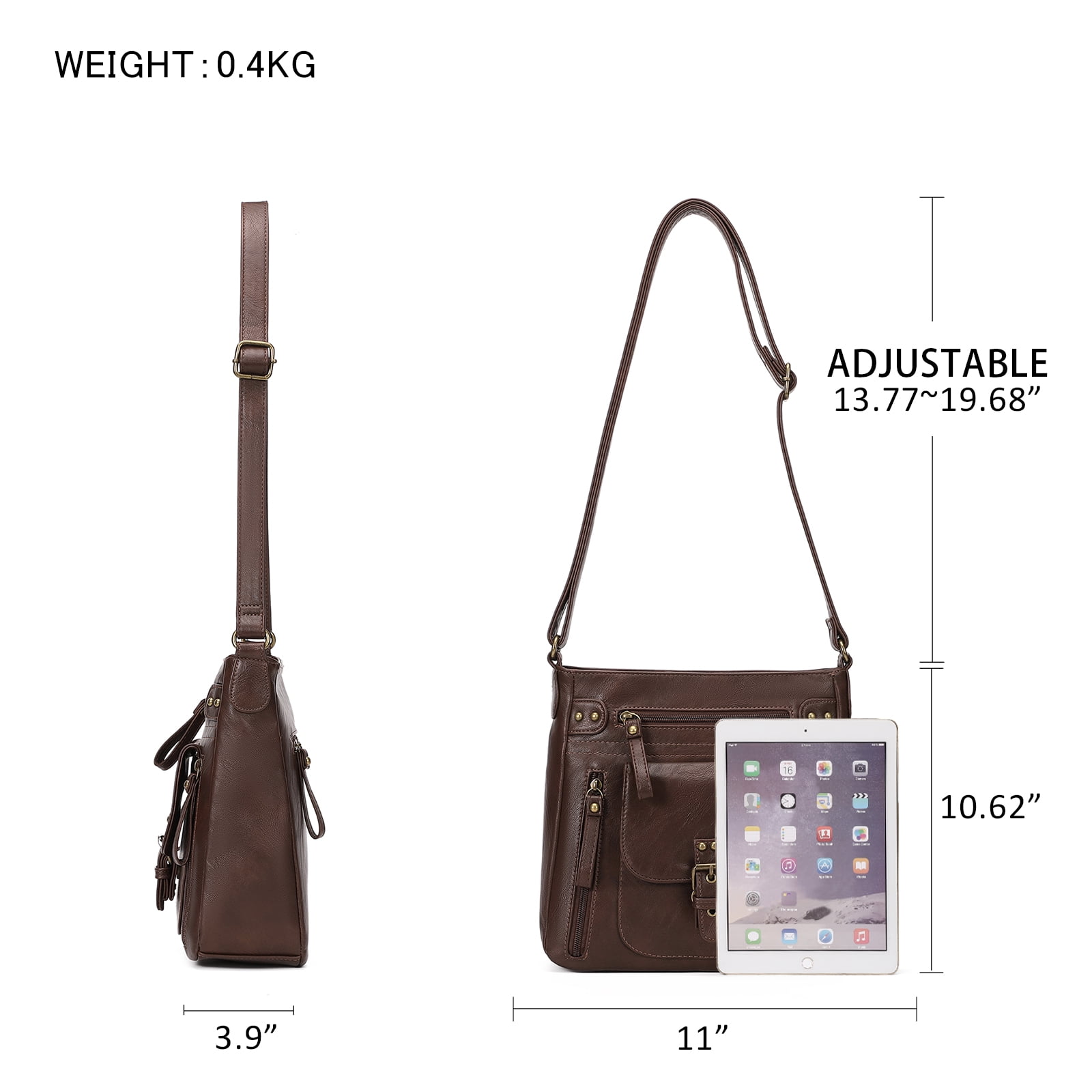 KL928 Messenger Bags for Women Leather Handbag Brown Crossbody Purse Women's Gifts