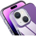 thumbnail image 4 of Compatible with iPhone 14 Case Glossy Hard Electroplating Case Cute Women Girls Makeup Mirror Case Slim Soft Bumper Camera Lens Protection Screen Protector Shockproof Cover, Purple, 4 of 6
