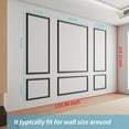 thumbnail image 4 of Pre-Cut Wall Molding Set of 6 pcs, Ready-to-Assemble Wainscoting Panels for Interior Wall Décor Living Room Bedroom Accent Wall - Installed with Glue, 3 Top 3 Bottom, Black, 4 of 18