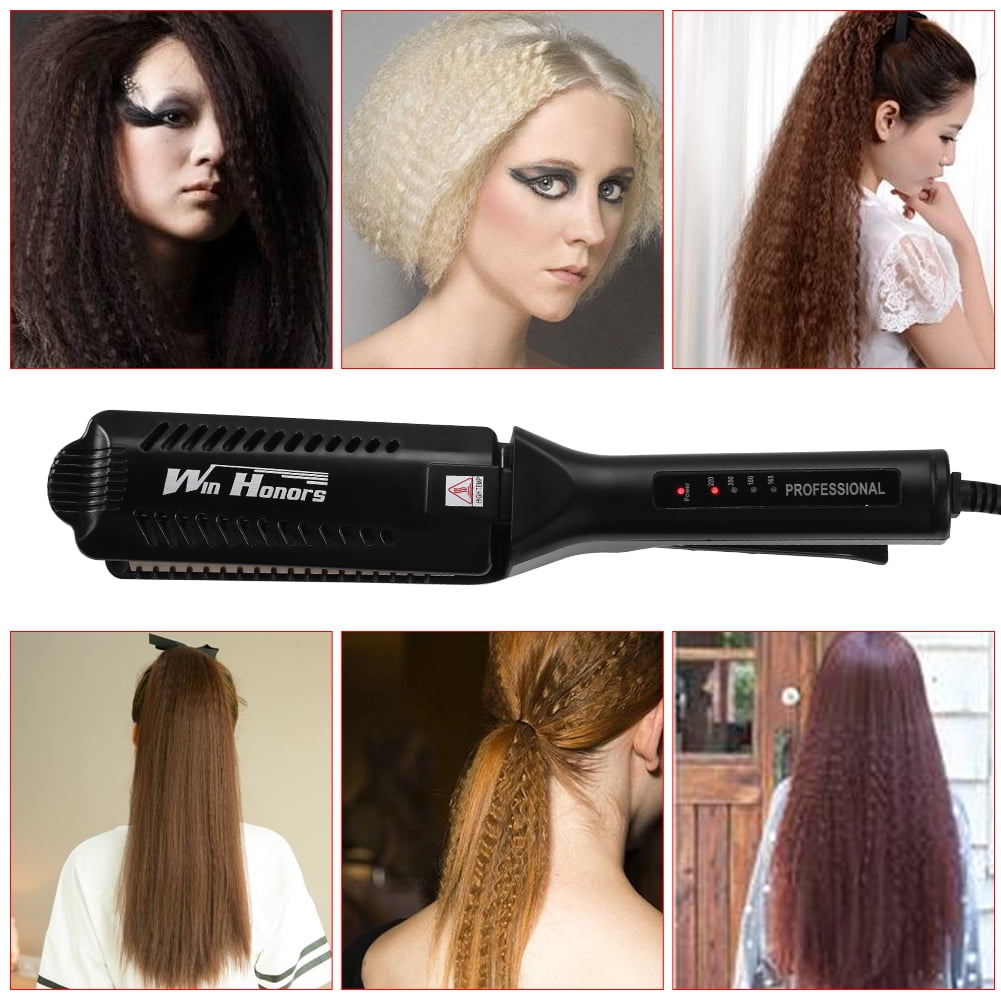 Garosa Ceramic Tourmaline Hair Straightener Curler 6 Teeth Corrugated Waved Hair Styling Tools Us hair Straightener Hair Curler