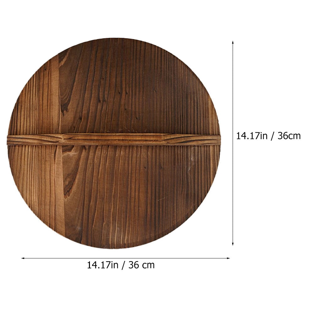 Wooden Pot Lid Wood Wok Lid Retro Wok Cover Antioverflow Pot Cover