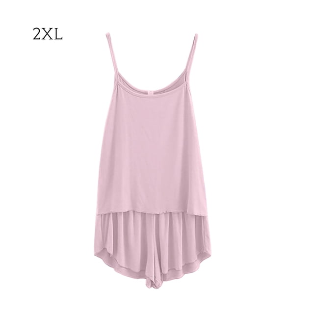 Qarigey Conjunto de pijama de 2 piezas para mujer, chaleco sexy, pantalones cortos, ropa de dormir, morado claro, M conjuntos de ropa Rosado XXL Qarigey AP001253-09