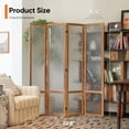 thumbnail image 6 of Jostyle 4 Panel Acrylic Room Divider Privacy Screen Translucent Folding Partition with Paulownia Wood Frame Natural, Shatterproof & Space-Saving for Living Room, Bedroom, Office, 6 of 11