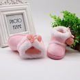 thumbnail image 4 of URMAGIC Baby Girls Plush Ball Cotton Booties First Walkers Outdoor Snow Shoes Toddler Warm Boots, 4 of 6