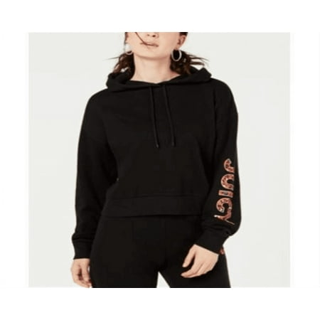 Juicy Couture Women's Graphic-Sleeve Hoodie Black Size S
