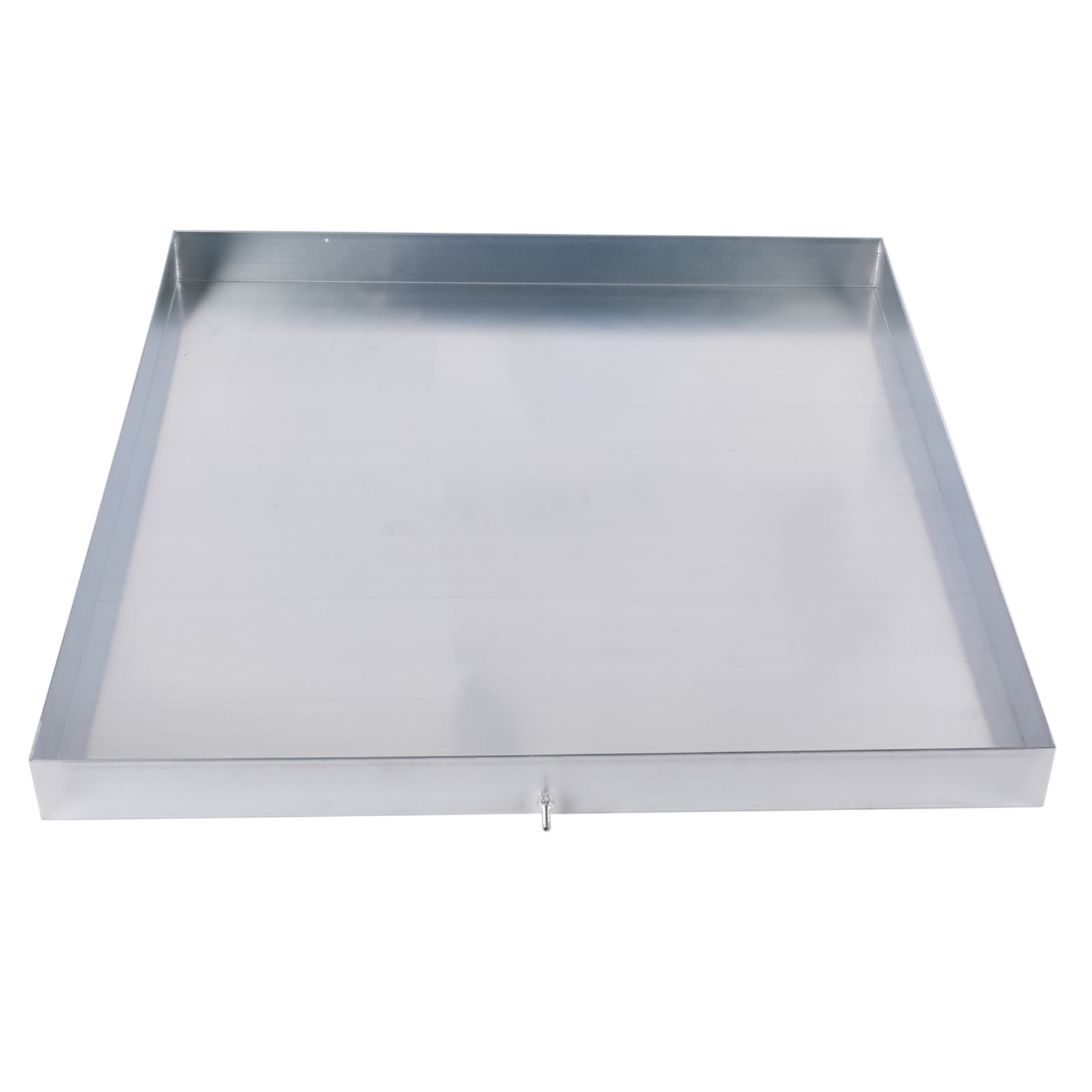 GELUOXI 32 x 30 x 2.5 Inch Washing Machine Pan Galvanized Steel Washing Machine Drain Pan Heavy Duty Compact Washer Drip Tray with Drain Hole & Hose Adapter