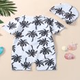 thumbnail image 1 of Maillot de Bain Garçon avec Chapeau Manches Courtes Col Demi-Fermeture Éclair Combinaison, 1 of 6