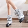 thumbnail image 3 of Aellinatey Shinning Holographic Leg Cover Socks Punk Flared Baggy Leg Warmer Streetwear, 3 of 11