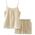 thumbnail image 2 of Womens Pajama Sets Womens Cotton Pajama Set Printed Set Spaghetti Strap Top and Shorts Loungewear, 2 of 5