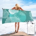 thumbnail image 2 of ZNDUO Bath Towel, Green Floral Textures Pattern Oversized Quick Dry Bath Towel Beach Towel - 27.5"x55", 2 of 8