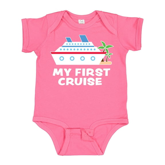 Inktastic My First Cruise with Cruise Ship and Palm Trees Boys or Girls Baby Bodysuit