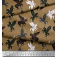 thumbnail image 3 of Soimoi Moss Georgette Fabric Unicorn Animal Print Fabric by Yard 42 Inch Wide, 3 of 3