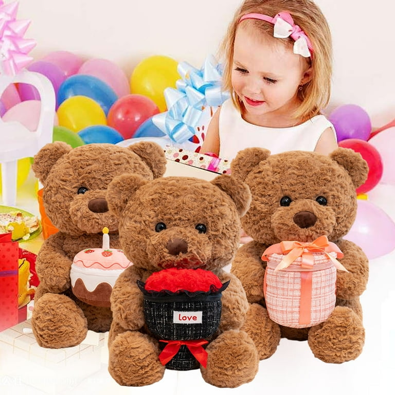 ToysYGift Valentines Day Plush Teddy Bear, Cute Brown Teddy Bear
