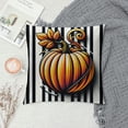 thumbnail image 2 of Orinice Decorative Throw Pillow Cover Square Size  Fall Black and White Stripe Pumpkin Cotton Decor Pillowcase with Hidden Zipper Decor Cushion Covers White, 2 of 5