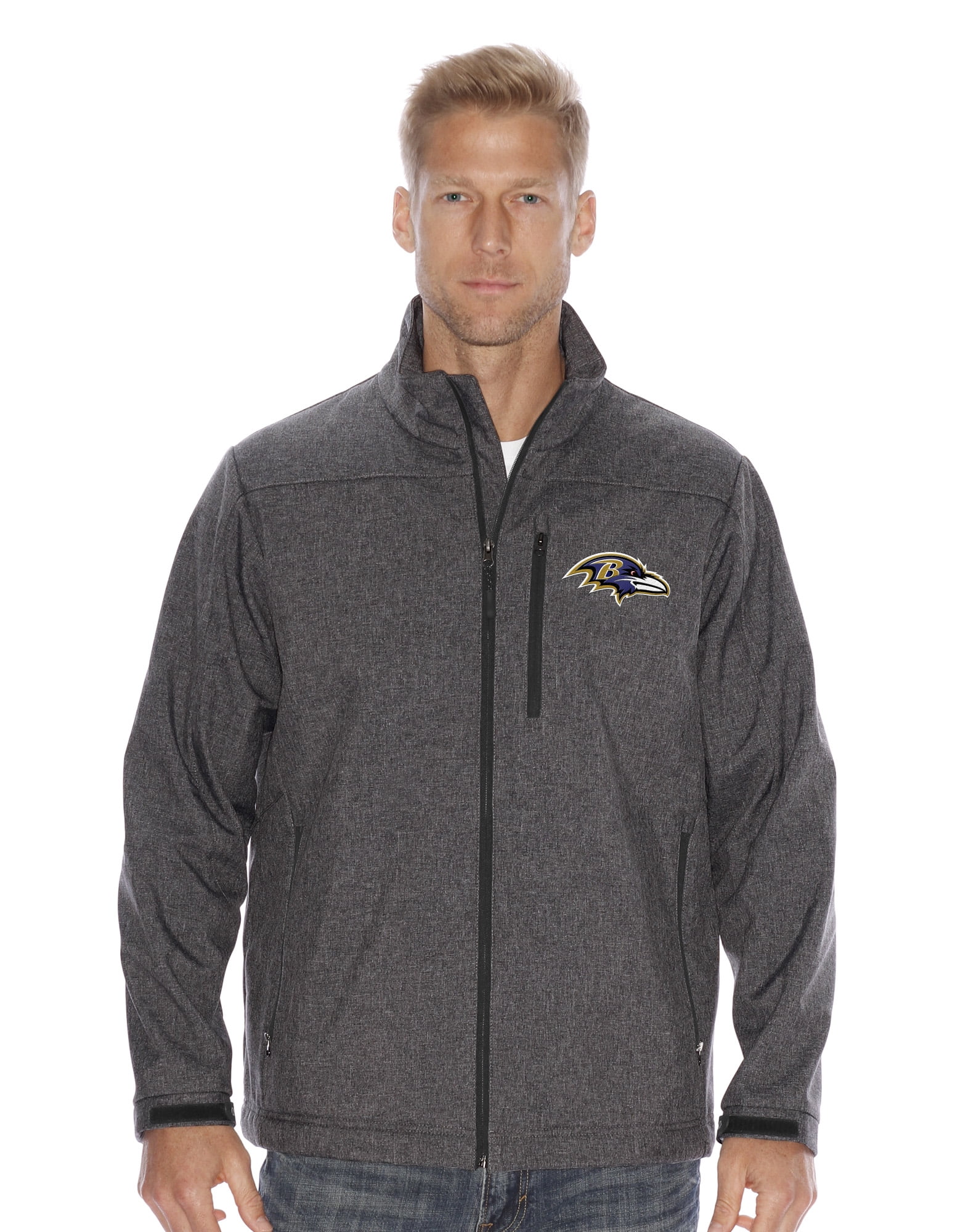 Baltimore Ravens NFL "Spike" Full Zip Premium Soft Shell Jacket Charcoal by G-III Sports