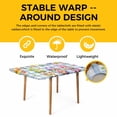 thumbnail image 4 of Spring Floral Gnomes Table Cloths for 4 Foot Rectangle Tables, Watercolor Flowers Butterflies Blue Plaid Patio Waterproof Elastic Fitted Tablecloths, Washable Rectangular Table Cover for Camping, 4 of 8
