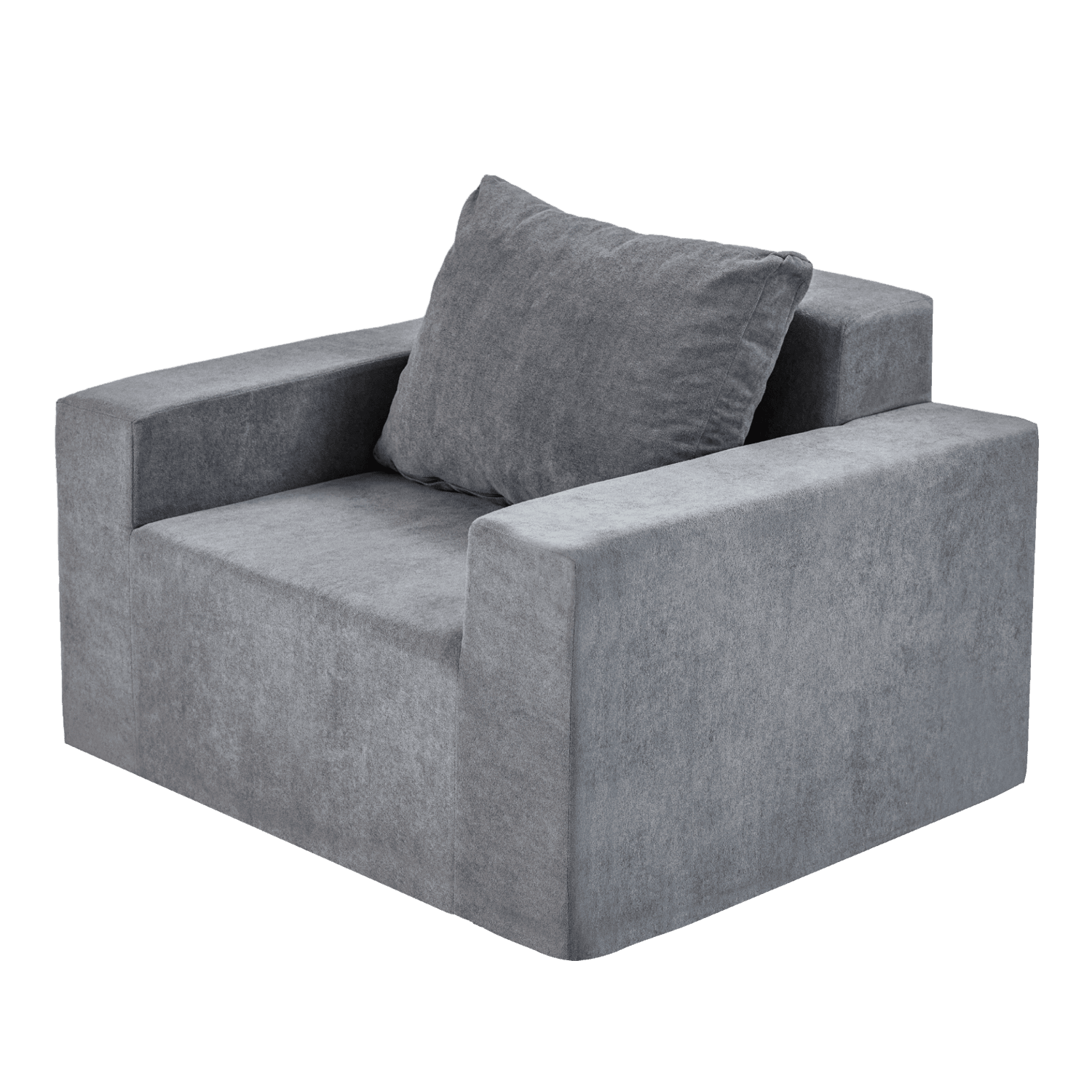 Demi Bonn 40" Comfy Foam Sofa with Pillows, Large Bean Bag Chairs Couch for Living Room, Bedroom, Premium High-Density Foam, Gray