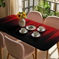 thumbnail image 3 of Dark Red Black Ombre Table Cloths for 3 Foot Rectangle Tables, Modern Abstract Art Striped Gradient Patio Waterproof Elastic Fitted Tablecloths, Washable Rectangular Table Cover for Camping, 3 of 8