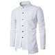 thumbnail image 1 of Blusa y camisa de manga larga con cuello vuelto para hombre, color liso, ajustada, falsa, dos personalizada, doble frente, camisa de manga larga con solapa, blusa para hombre, 1 of 3