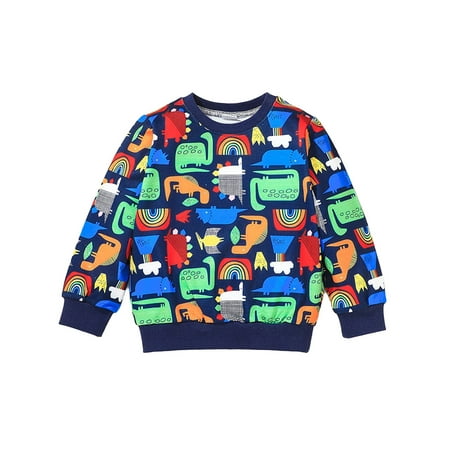 

Canrulo Kids Baby Boys Sweatshirt Camouflage Dinosaur Letter Printed Long Sleeves Round Neck Pullover Blue Dinosaur 4-5 Years