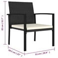 thumbnail image 4 of vidaXL 7 Piece Garden Dining Set Poly Rattan Black, 4 of 5