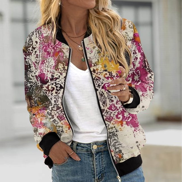 Sudadera informal de manga larga con capucha y chaquetas para mujer Sudadera holgada de manga larga con cremallera Chaqueta informal de béisbol de punto grueso Chaqueta de poliéster para mujer