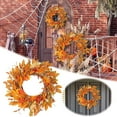 thumbnail image 1 of REK Halloween Autumn Wreath For Front Door Fall With Sunflowers Pumpkins And, 1 of 6