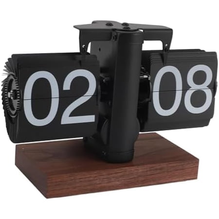 Flip Desk Clock, Large Number Anti Slip 24 Hours Digital Alarm Powered Internal Gear Operated Flip Down Clock, for Living Room Office$$Home Decor, Kitchen, & Other