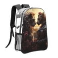 thumbnail image 3 of Kdxio Romantic Flower Lion Couple Clear Backpack, Transparent Bookbag for School for Women Men, Capacity Clear Bag for College, Travel, 3 of 7