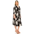 thumbnail image 3 of Women's Plus Size Floral Pattern Print Faux Wrap Dress, 3 of 4
