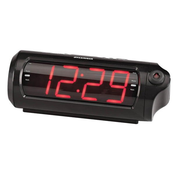 Sylvania SCR1245, Jumbo Digit Projection Clock Radio USB Charging