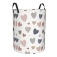 thumbnail image 2 of TEQUAN Waterproof Laundry Hampers, Cute Doodle Style Hearts Pattern Clothes Storage Basket with Handle (S), 2 of 7