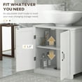 thumbnail image 6 of kleankin Pedestal Under-Sink Cabinet, Bathroom Storage Unit with Double Doors and Adjustable Shelf, White, 6 of 9