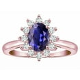 thumbnail image 3 of Star K � Classic Oval 7x5 Lady Diana Halo Genuine Iolite Ring, 3 of 9