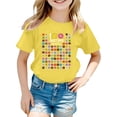 thumbnail image 1 of Rhuody Hauts pour Fille T-Shirt à Col Rond Manches Courtes Hauts T-Shirt à Imprimés de Dessins Animés T-Shirt Confortable pour Usage Quotidien 1-2 Ans Jaune, 1 of 4