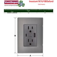 thumbnail image 5 of Contacto Doble Inoxium1X1U1BOxford 2Pzas USB A/USB C/Contacto Duplex 110/125-250VCA 15A 50/60Hz 5VDC 3A Plateado/Oxford, 5 of 5