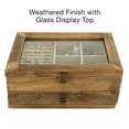 thumbnail image 3 of Excello Global Products Jewelry Box: Farmhouse Solid Wood Rustic Distressed Jewelry Organizer. Includes Glass Window and Storage Drawer. - EGP-HD-0404, 3 of 5