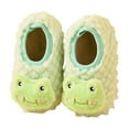 thumbnail image 4 of Miluxas Baby Booties Cozy Fleece Slippers Soft Baby Shoes with Gripper Soles, Winter Warm Infant Newborn Crib Sock Shoes First Walkers Green XL(XL), 4 of 6