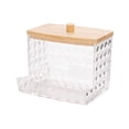 thumbnail image 1 of Hyasfey Cotton Swab Storage Box Cotton Ball Holder Transparent Dustproof Large Capacity Toothpicks Dental Floss Dispenser Storage Case, 1 of 8