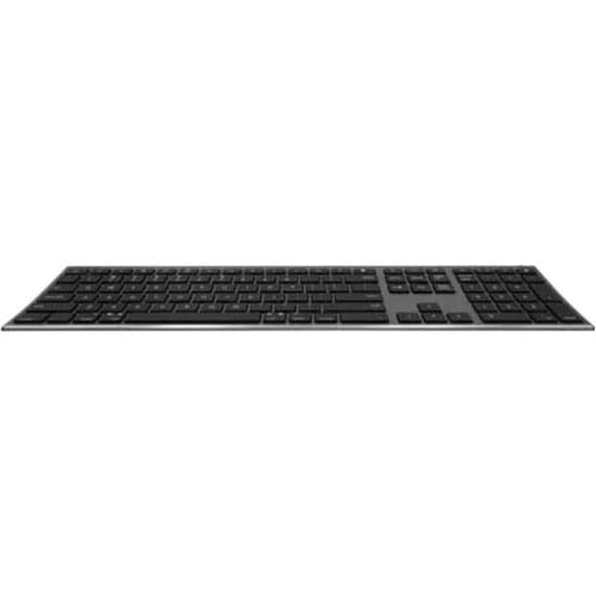 Macally Rechargeable Space Gray Quick Switch Bluetooth Keyboard For Three Devices