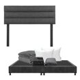 thumbnail image 1 of Box Base Cama King Size+Cabecera Logan Gris+Almohada Royal Twin+Protector Lux+Sabanas Royal+Edredon Homy, 1 of 7