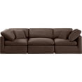 thumbnail image 3 of Meridian Furniture Indulge 94" Contemporary Velvet Modular Sofa in Brown, 3 of 9