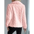 thumbnail image 4 of Jackets for Women Long Sleeve Comfy Warm Button Down Zip Up Stand Collar Plus Size Winter Clothing Pink M, 4 of 7