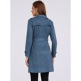thumbnail image 3 of DARING DIVA Women's Faux Suede Coat Belted Zipper Jacket for Stylish Wear S Blue, 3 of 6