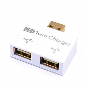 Mini USB Hub 2 Port USB Convertisseur d'adaptateur de Splitter de chargeurs jumeaux pour PC USB Clés Flash
