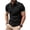 FE83_Black, variant on Men's Casual Polo Shirts Classic Button Up Short Sleeve Shirt Soft Collared Slim fit Tops Black M