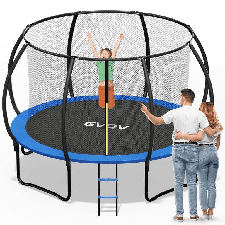 GVDV 10FT Outdoor Trampoline, Backyard Recreational Pumpkin