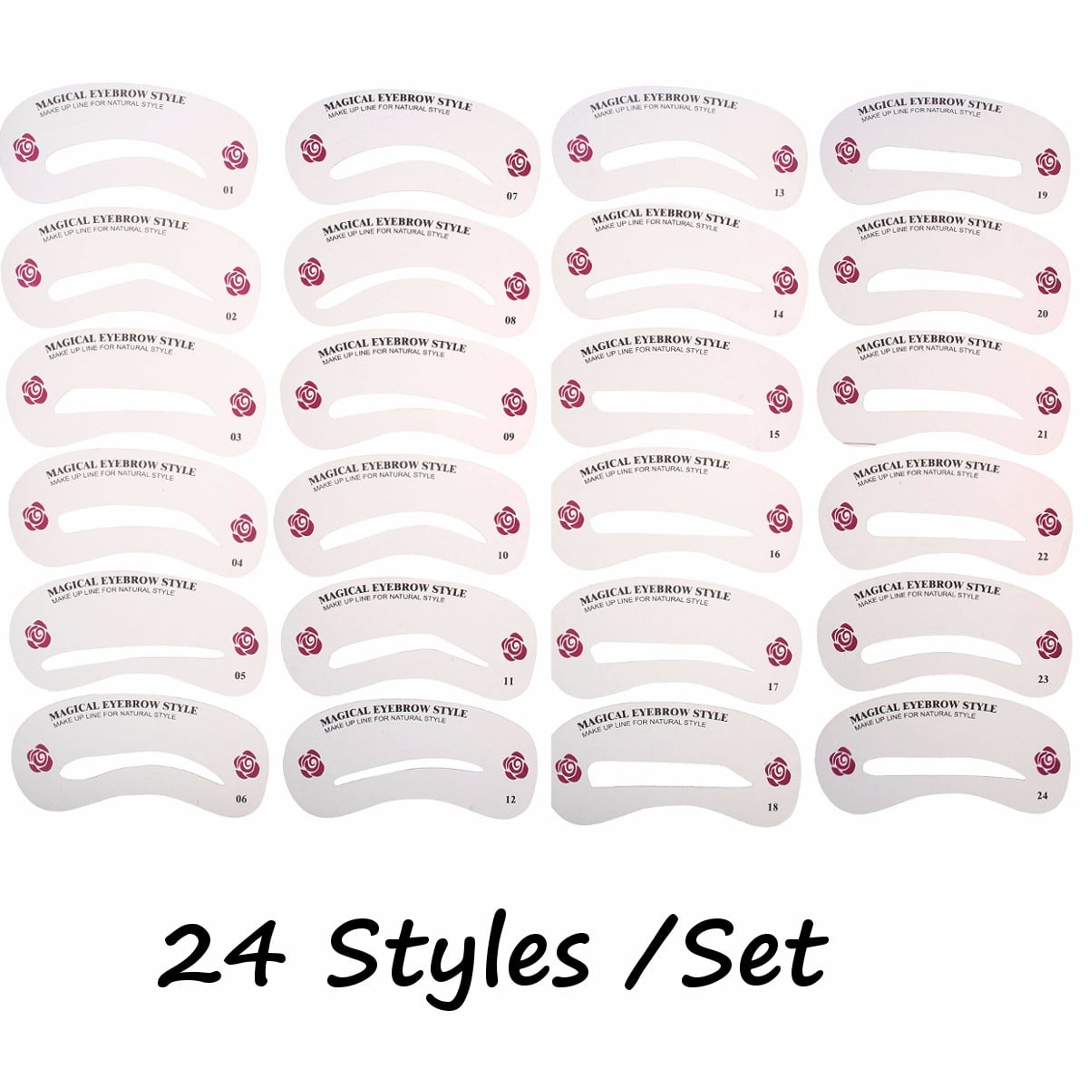 24 Styles Eyebrow Shaping Stencils Kit Brow Makeup Template Shaper Reusable Tool Walmart Canada