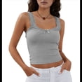 thumbnail image 3 of Camisola de Tirantes para Mujer, , Ajustada, de Punto Acanalado, con Encaje, para Verano, con Cuello Cuadrado y Sin Mangas. Fresno de Flores L, 3 of 10